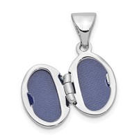 Sterling Silver Rhodium-plated Polished Domed 12mm Oval Locket view 3