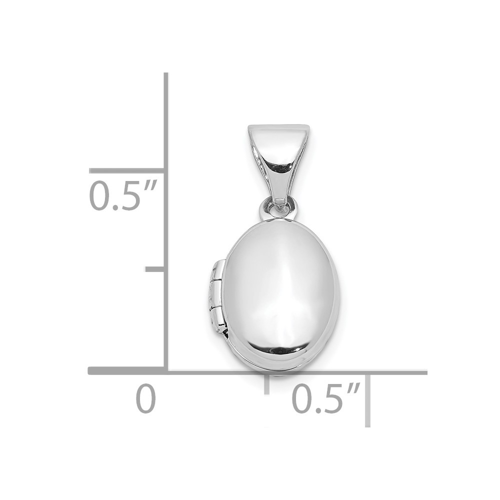 Sterling Silver Rhodium-plated 12mm Oval Locket (QLS929)