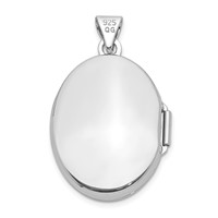 Sterling Silver Rhodium-plated with Yellow Rhodium Polished St. Christopher 23mm Oval Locket view 3