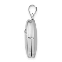 Sterling Silver 20mm Diamond Polished Saint Christopher Round Locket view 2