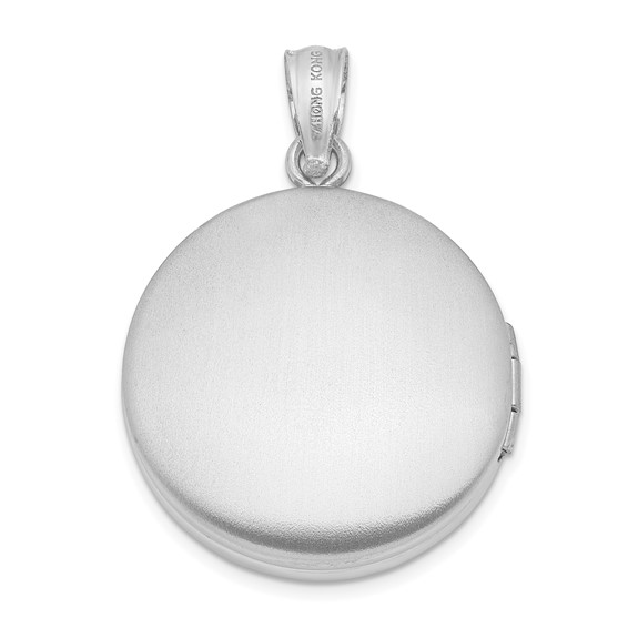 Sterling Silver 20mm Diamond Polished Saint Christopher Round Locket