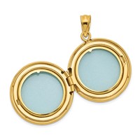 Sterling Silver 20mm Gold-plated Polished Diamond Accent Round Locket view 3