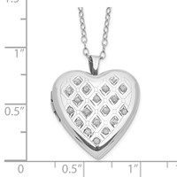 Diamond Fascination Diamond Mystique Sterling Silver Platinum-plated Diamond Heart Locket view 4