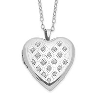 Diamond Fascination Diamond Mystique Sterling Silver Platinum-plated Diamond Heart Locket view 1