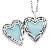 Diamond Fascination Diamond Mystique Sterling Silver Platinum-plated Diamond Double Heart Locket Necklace, 18" view 3