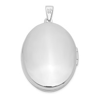 Sterling Silver Rhodium-plated Scroll Border 4-Photo 33mm Family Oval Locket view 4