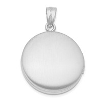 Sterling Silver Rhodium-plated Polished Diamond Star 20mm Round Locket view 3