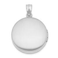 Sterling Silver Rhodium-plated Polished Front Satin Back Diamond Star I Love You to the Moon and Back 20mm Round Locket view 4