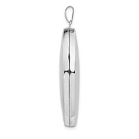 Sterling Silver Rhodium-plated Polished Scroll Design 38mm Oval Locket view 2