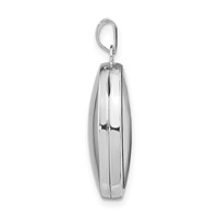 Sterling Silver Rhodium-plated Polished 21mm Oval Locket view 2