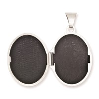 Sterling Silver Rhodium-plated Polished 21mm Oval Locket view 3
