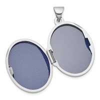Sterling Silver Rhodium-plated Polished 21mm Oval Locket view 5