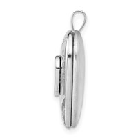 Sterling Silver Rhodium-plated Diamond and Moving Vibrant CZ 19mm Heart Locket view 2