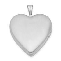 Sterling Silver Rhodium-plated Diamond and Moving Vibrant CZ 19mm Heart Locket view 3