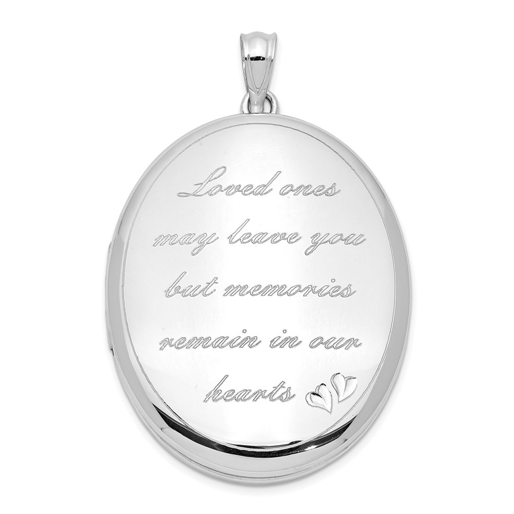 Sterling Silver Rhodium-plated Loved Ones Ash Holder Oval Locket
