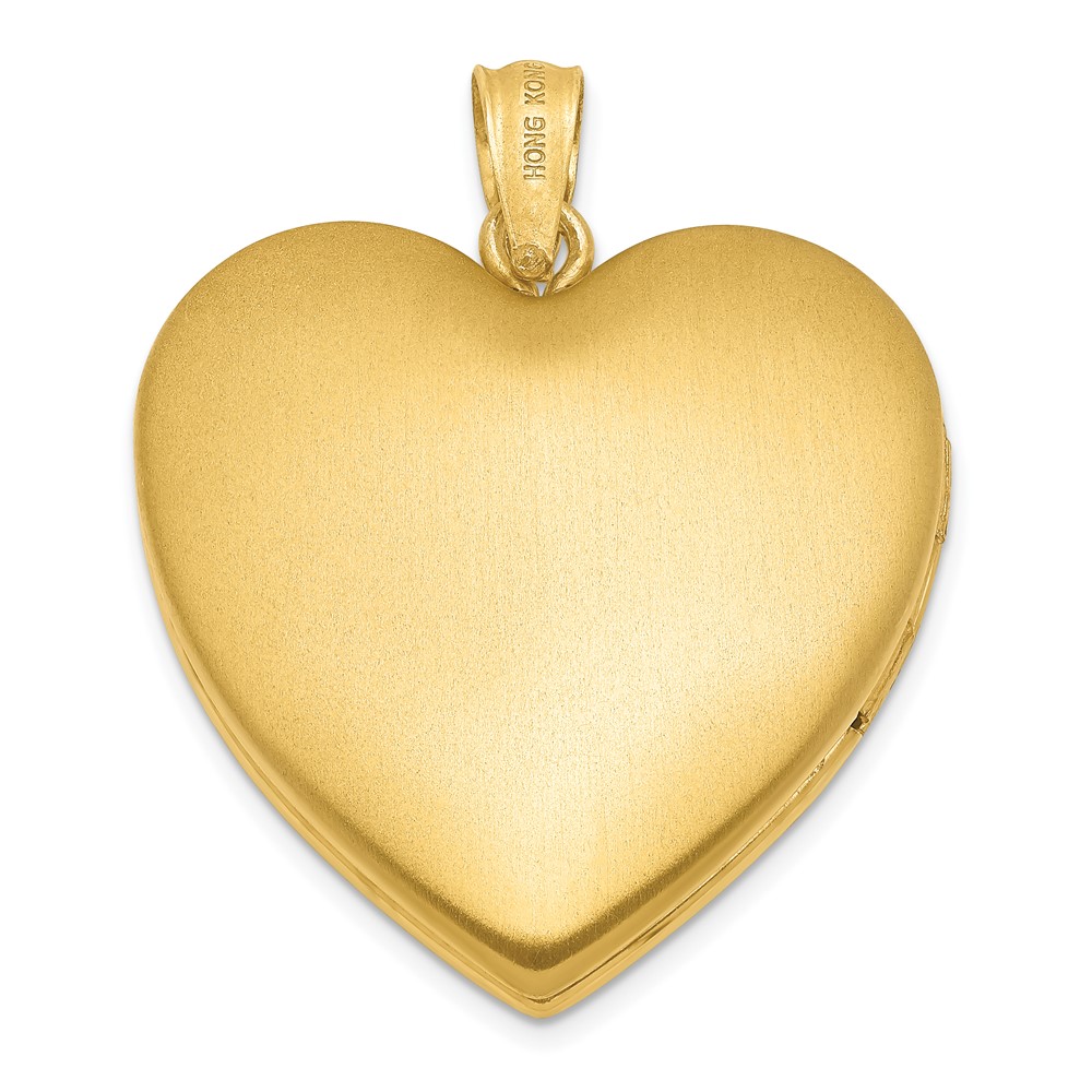 Sterling Silver Gold-tone Floral Cross Ash Holder Heart Locket (QLS989)