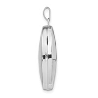 Sterling Silver Rhodium-plated Polished 26mm Oval Locket view 2