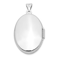 Sterling Silver Rhodium-plated Polished 26mm Oval Locket view 3