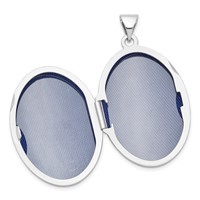 Sterling Silver Rhodium-plated Polished 26mm Oval Locket view 5