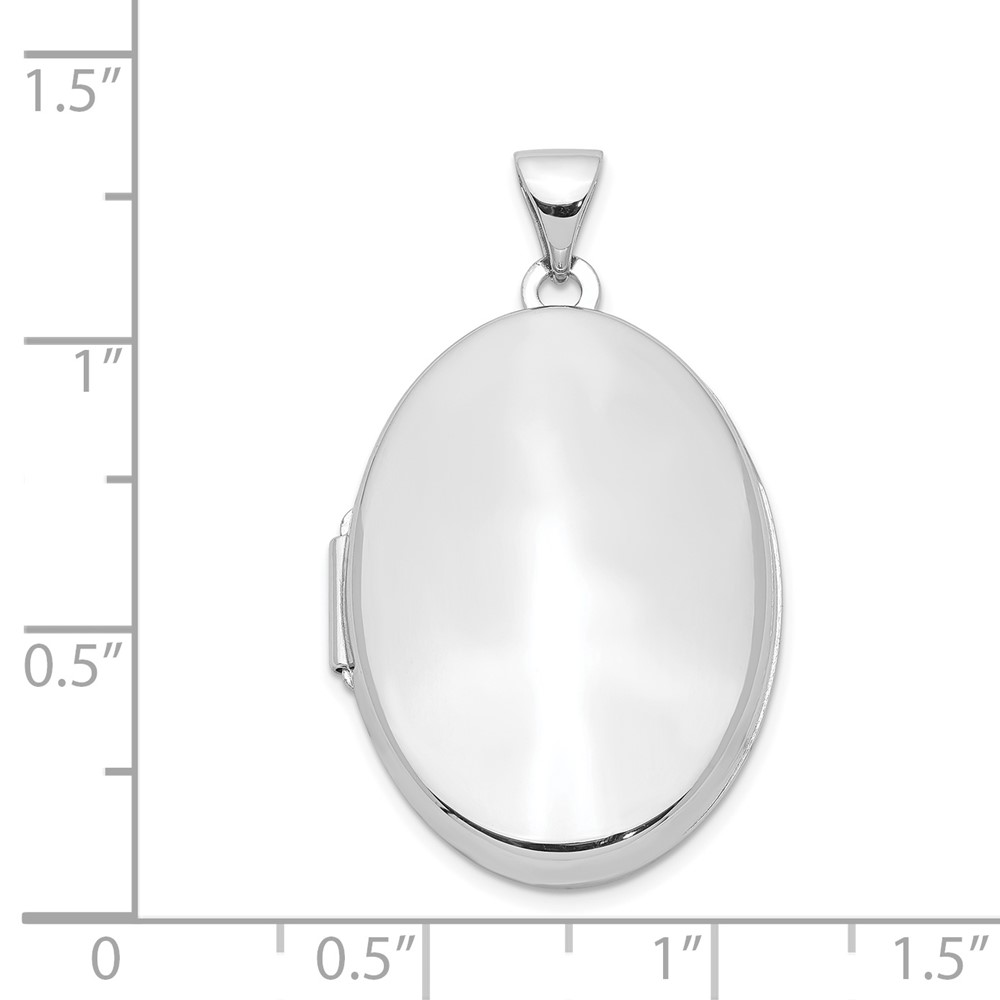 Sterling Silver Rhodium-plated Polished 26mm Oval Locket (QLS99)