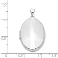 Sterling Silver Rhodium-plated Polished 26mm Oval Locket view 4
