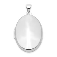 Sterling Silver Rhodium-plated Polished 26mm Oval Locket view 1