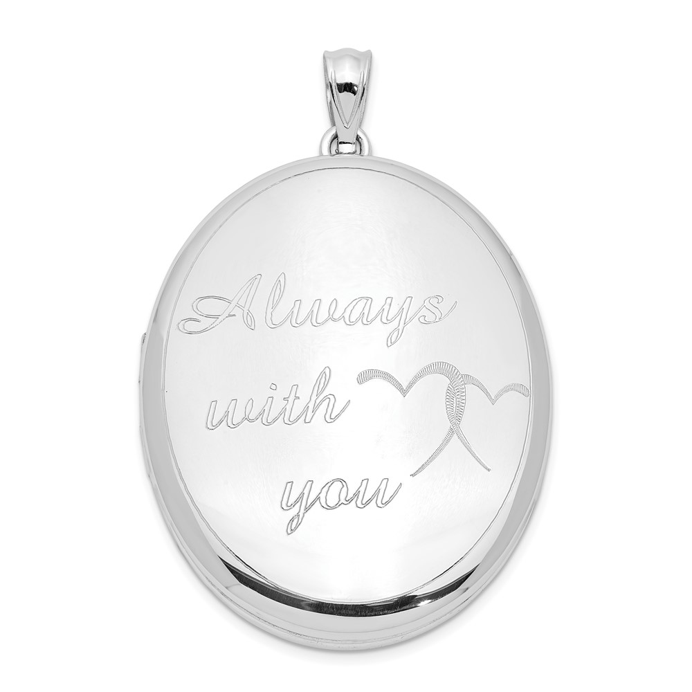 Sterling Silver Rhodium-plated Always With You Ash Holder Oval Locket