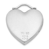 Sterling Silver Rhodium-plated Satin & Polished Xxxooo Heart Locket view 3