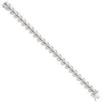 Sterling Silver Polished 10mm San Marco Bracelet, 7" view 2