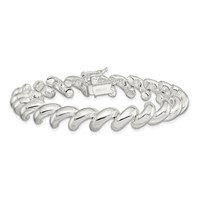 Sterling Silver Polished 10mm San Marco Bracelet, 7" view 3