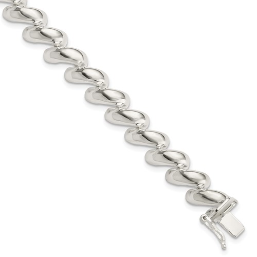 Sterling Silver Polished 10mm San Marco Bracelet, 7"