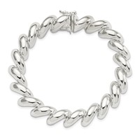 Sterling Silver Polished 12mm San Marco Bracelet, 7" view 3