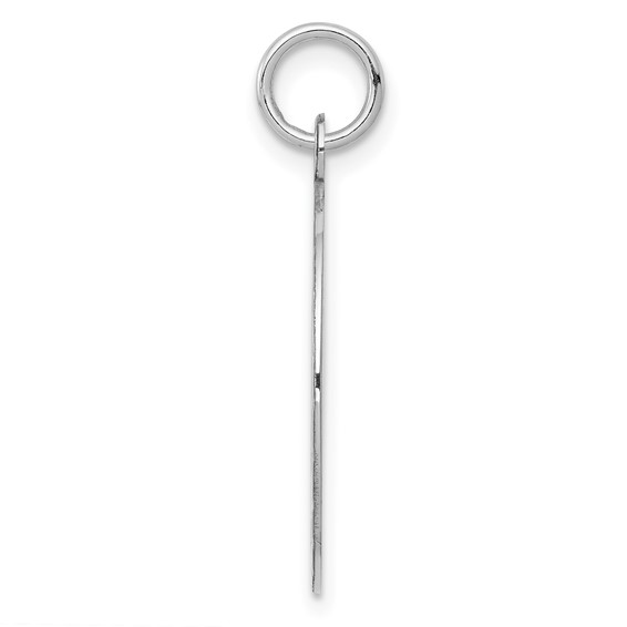 Sterling Silver Rhodium-plated Engravable Girl Disc Charm