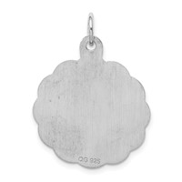 Sterling Silver Rhodium-plated Engravable Boy Disc Charm view 4