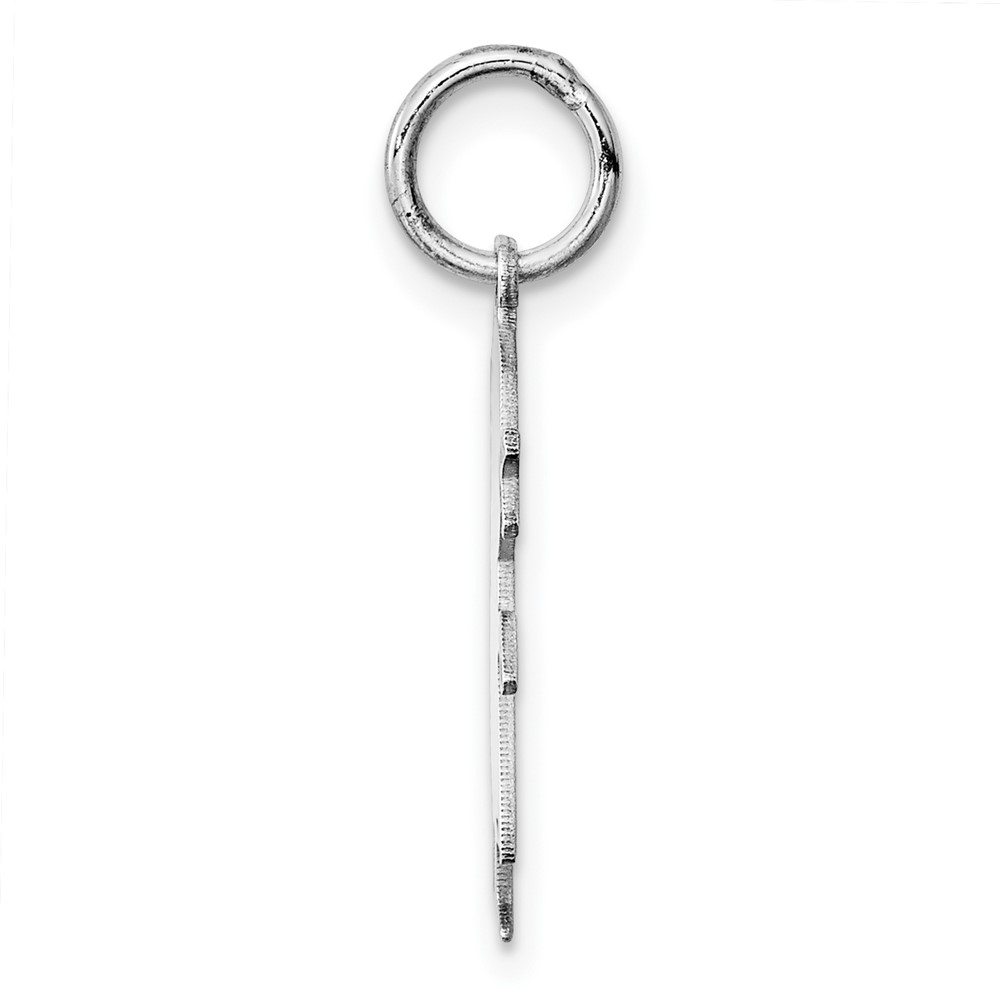 SS Rh-plt D/C Engraveable Girl Polished Front/Satin Back Disc Charm (QM328/18)