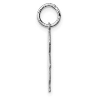 Sterling Silver Rhod-plated Eng. Boy Polished Front Satin Back Disc Charm view 2