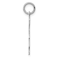 Sterling Silver Rhod-plated Eng. Boy Polished Front Satin Back Disc Charm view 2