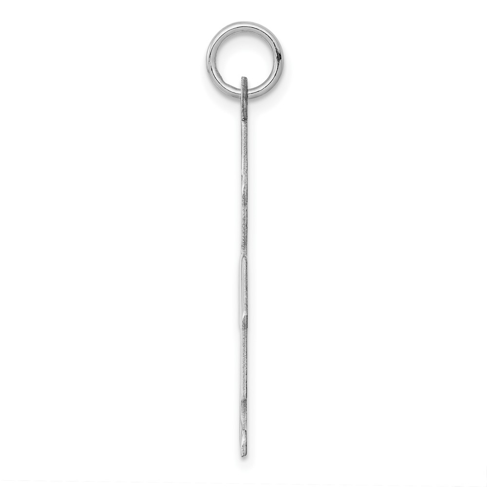 Sterling Silver Rhod-plated Eng. Boy Polished Front/Satin Back Disc Charm (QM333/18)