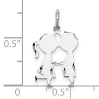 SSilver Rh-plt Engravable Boy Girl Polished Front Satin Back Disc Charm view 3