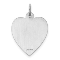 Sterling Silver Rhodium-plated Engravable Girl Disc Charm view 4