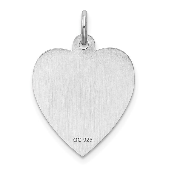 Sterling Silver Rhodium-plated Engravable Girl Disc Charm