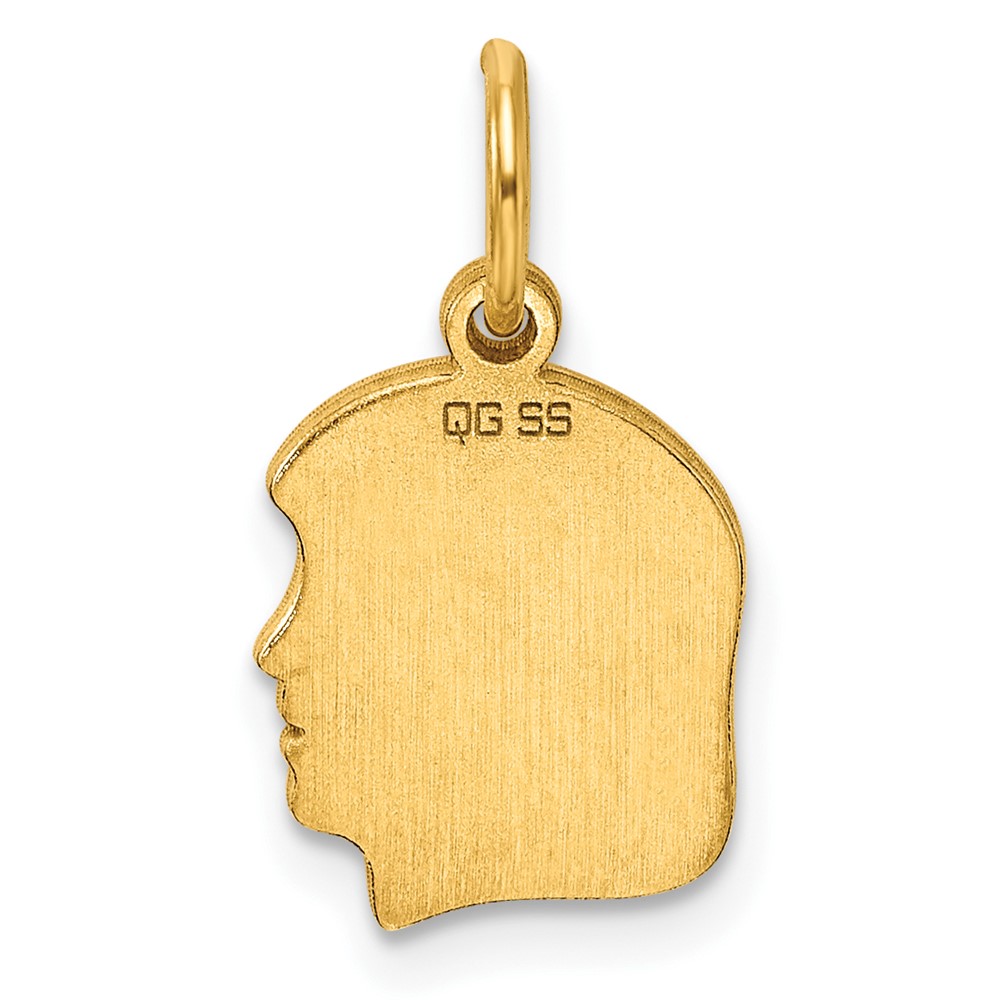 Sterling Silver GP Engraveable Girl Polished Disc Charm (QM346G/35)