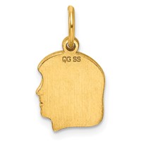Sterling Silver GP Engravable Girl Polished Disc Charm view 4