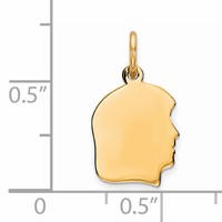 Sterling Silver GP Engravable Girl Polished Disc Charm view 3