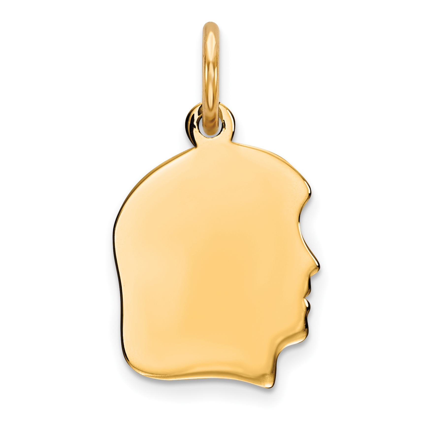 Sterling Silver GP Engraveable Girl Polished Disc Charm (QM346G/27)