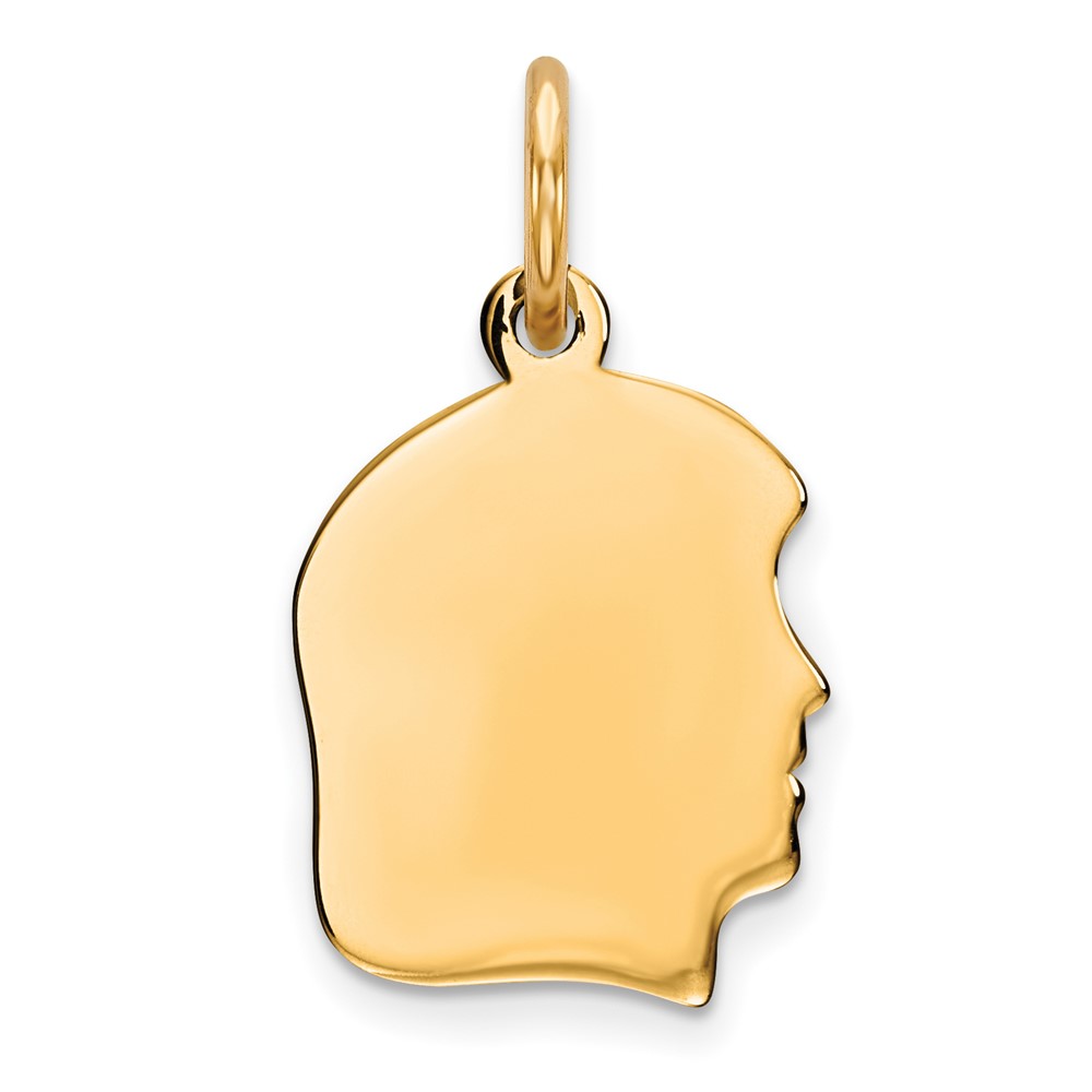 Sterling Silver GP Engraveable Girl Polished Disc Charm (QM346G/27)