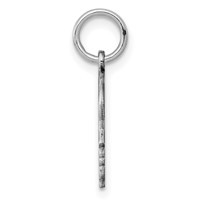 SSilver Rh-plt Engravable Boy Polished Front Satin Back Disc Charm view 2