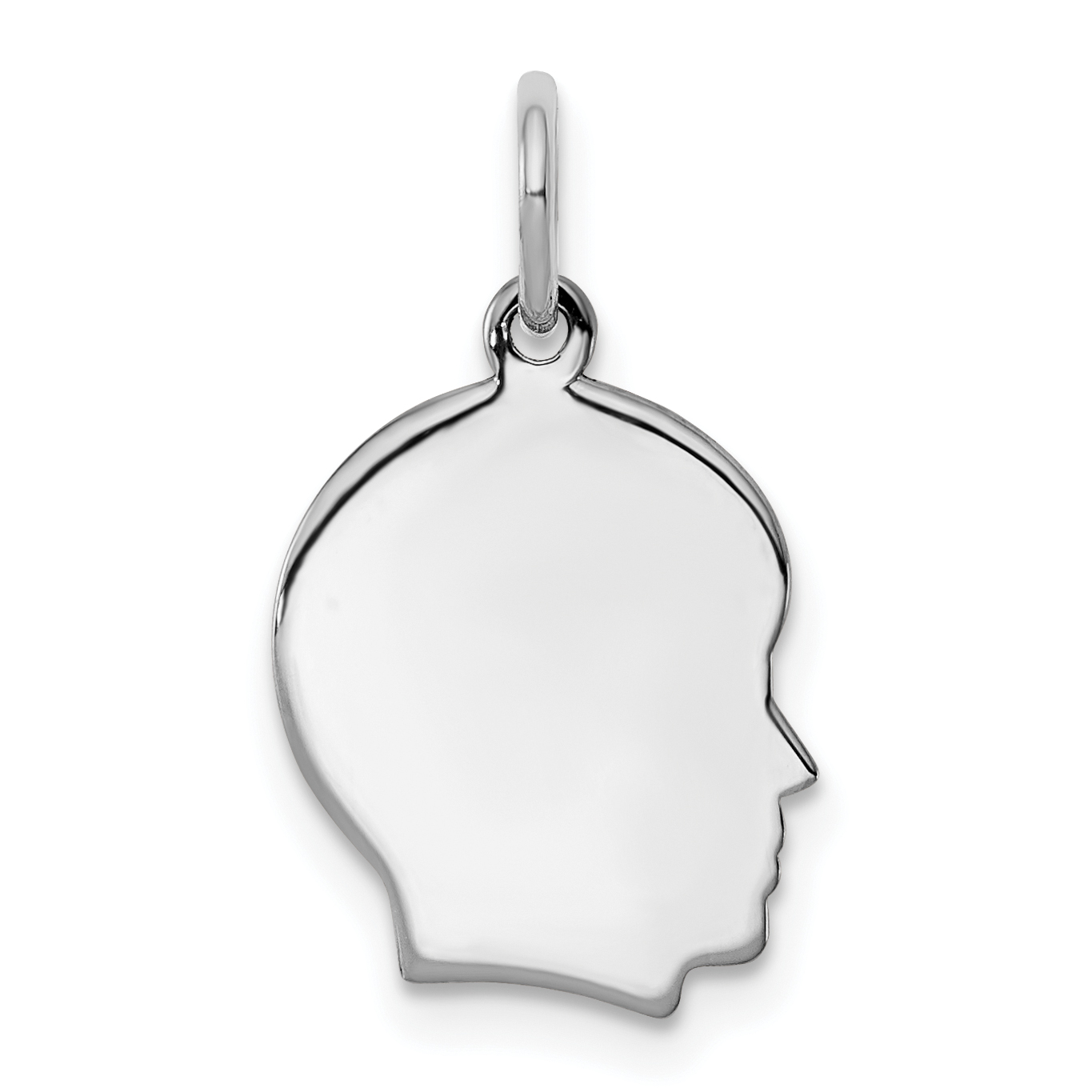 Sterl Silver Rh-plt Engraveable Boy Polished Front/Satin Back Disc Charm (QM347/18)