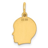 Sterling Silver GP Engravable Boy Polished Disc Charm view 4