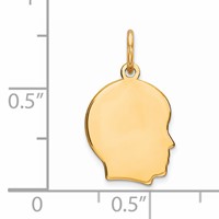 Sterling Silver GP Engravable Boy Polished Disc Charm view 3